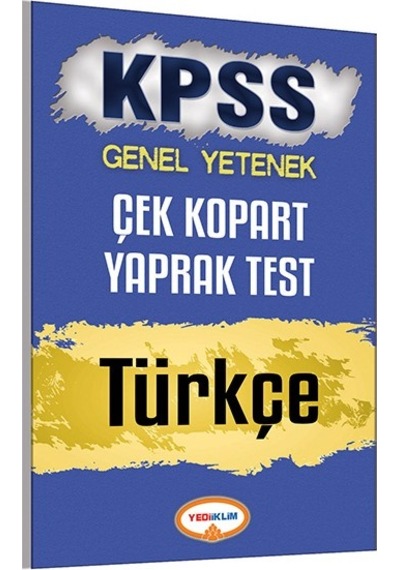 Yediiklim Yayınları Kpss 2017 Türkçe Çek Kopart Yaprak Test