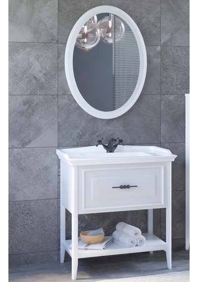 Denko Öykü 80 Cm Beyaz Banyo Dolabı Alt Modül Lavabo Beyaz Denko Öykü 80 Cm Beyaz Banyo Dolabı Alt Modül Lavabo Beyaz