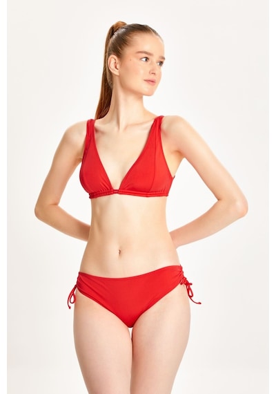 Too Salty Swimwear Kadın Kırmızı Üçgen Toparlayıcı Alttan Ayarlı Klasik Bel Bikini Takımı 24s109st Kırmızı