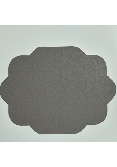 2 Adet Deri Dikdörtgen Amerikan Servis 33x44 Cm Simetrik Desenler Serisi 121 Gri
