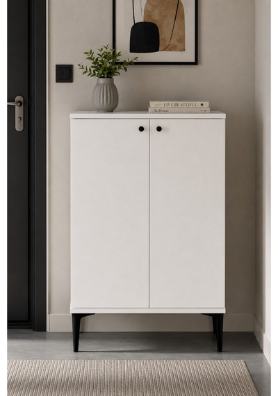 Nest 2 Kapaklı Çok Amaçlı Dolap Y:97 G:56 D:32 / Beyaz