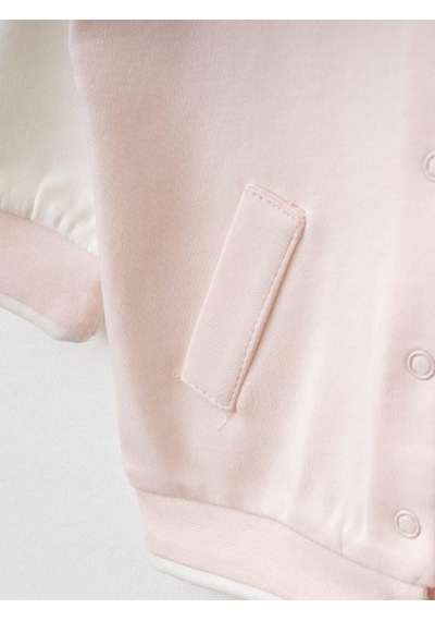 Zekids Kız Bebek Pamuklu Organik Bomber Ceket-16176 Çok Renkli