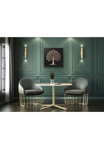 Bronz Ağaç Kanvas Tablo 60x60cm