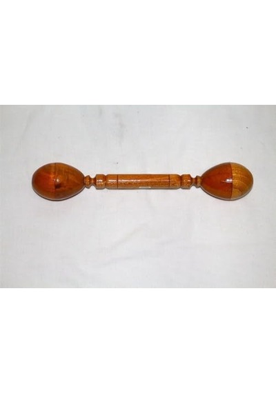 Ahşap Maracas Çift Taraflı 28 Cm Uzak Doğu Müzik Aleti Marakas Açık Gri