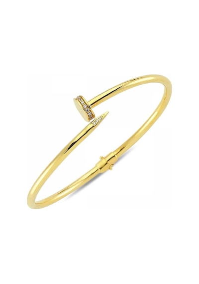 Sembolgold- Altın Çivi Kelepçe Swarovski Taşlı Klpç-256
