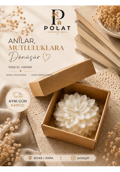 25 Adet El Yapımı Lotus Çiçek Tasarımlı Hediyelik Mum Düğün, Nişan, Söz Ve Nikah İçin Şık Dekoratif Mum 001 - Beyaz 25 Adet El Yapımı Lotus Çiçek Tasarımlı Hediyelik Mum Düğün, Nişan, Söz Ve Nikah İçin Şık Dekoratif Mum 001 - Beyaz
