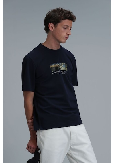 Lufian Bıanca Modern Grafik T- Shirt Lacivert 001