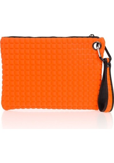 Bilik Deri Turuncu Kumaş Kadın Portföy & Clutch Çanta Melis