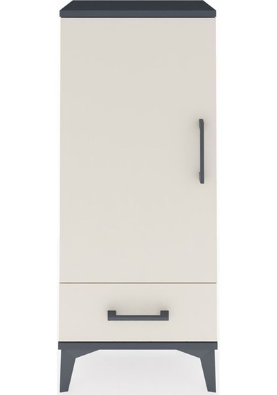 Arges Komodin 3 Raflı Tek Çekmeceli Tek Kapaklı 44x30x106 Antrasit-aytaşı Antrasit