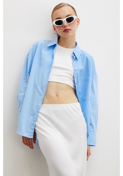 Never More Regular Fit Poplin Gömlek Açık Mavi