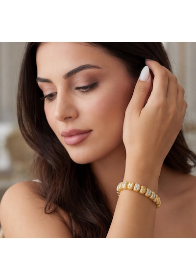 Ferizz Altın Kaplama Lazer Kesim Kadın Bileklik Blk-1014 Gold