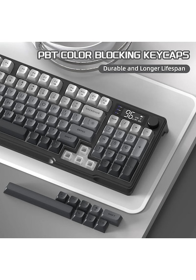 Miaxtreme Freewolf M96 2.4g+bt5.0 Triple Mebran Sessiz Tasarım Tft Led Ekranlı Reinbow Gaming Oyuncu Klavye