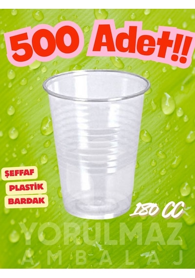 180 Cc Plastik Bardak 500 Adet Ekonomik Paket Şeffaf Dayanıklı Tek Kullanımlık Bardak Siyah