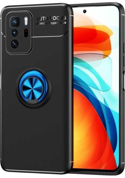 Xiaomi Poco X3 Gt Kılıf Zore Ravel Silikon Kapak Siyah-Mavi