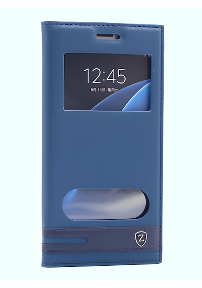 Galaxy Uyumlu C7 Kılıf Elite Kapaklı Kılıf Lacivert
