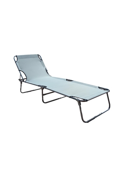 Sırt Ayarlı Katlanabilir Kademeli Şezlong 2'li Set - Gri