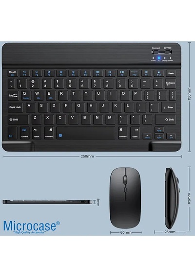 Microcase Honor Pad X8b 11 İnch İle Uyumlu Türkçe Bluetooth Klavye+mouse+tablet Standı Beyaz Al5166