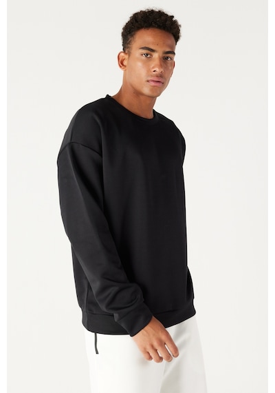 AC&Co / Altınyıldız Classics Erkek Siyah Oversize Fit Bol Kesim Bisiklet Yaka Düz Sweatshirt 4A5221200005SYHL Siyah AC&Co / Altınyıldız Classics Erkek Siyah Oversize Fit Bol Kesim Bisiklet Yaka Düz Sweatshirt 4A5221200005SYHL Siyah