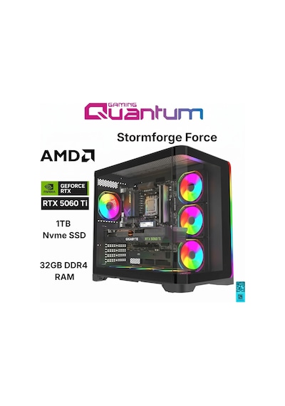 Quantum Raxius Stormforge Force Ryzen7 5700X 32 GB 1 TB SSD RTX5060ti W11P Gaming Masaüstü Bilgisayar
