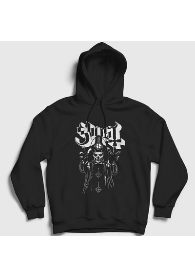 Presmono Unisex Reach Ghost Kapüşonlu Sweatshirt Siyah
