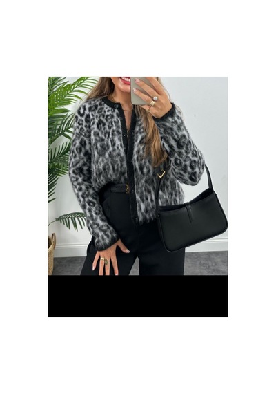 Çınar Boutique Standart Beden Yumoş Hırka-gri - Standart Gri Gri