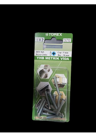 Dın 965 5x30 Yhb Küt Uçlu Metrik Vida 5 x 30 MM