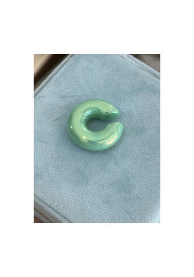Bombe Detaylı Earcuff Model Küpe Yeşil