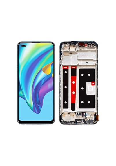 Reno 4 Lite Ekran Dokunmatik Çıtalı Srv Siyah