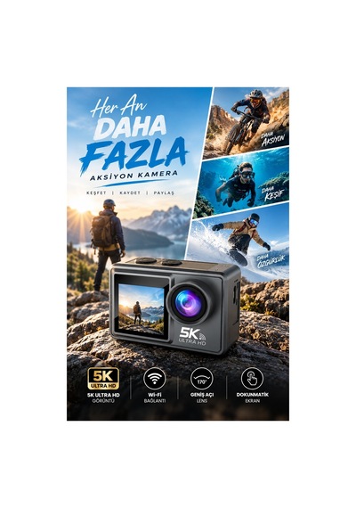 Robeve 5k Ultra Hd Aksiyon Kamera Çift Ekranlı Dokunmatik Ekran Wi-fi Bağlantılı Spor Ve Vlog Kamerası Su Geçirmez Kılıflı Geniş Açı Outdoor Kamera Aksesuar Setli Aksiyon Kamerası 64 Gb Hafıza Kartı Siyah Robeve 5k Ultra Hd Aksiyon Kamera Çift Ekranlı Dokunmatik Ekran Wi-fi Bağlantılı Spor Ve Vlog Kamerası Su Geçirmez Kılıflı Geniş Açı Outdoor Kamera Aksesuar Setli Aksiyon Kamerası 64 Gb Hafıza Kartı Siyah