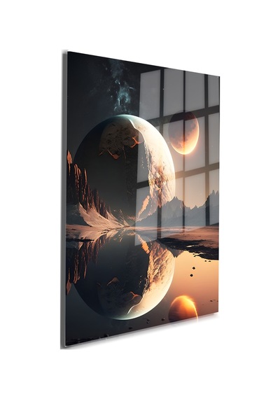 Space/uzay Yapay Zeka Özel Tasarım Cam Tablo Ofis, Mutfak Çocuk Odası, Salon 98