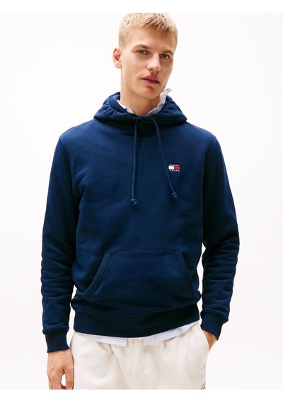 Tommy Hilfiger Tjm Reg Badge Hoodıe Ext Erkek Mavi Kazak - Dm0dm20258 Mavi
