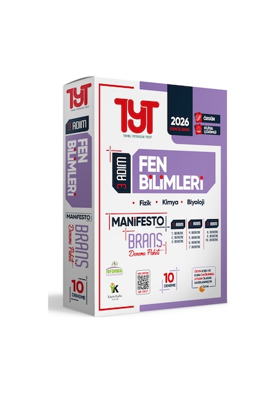 2026 YKS TYT Fen Bilimleri 3 Adım Manifesto 10 Adet Branş Deneme Paketi Dijital Çözümlü