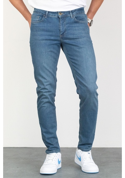 HLT Jeans Jeffrey Taşlamalı Slim Fit Erkek Kot Pantolon Mavi 492242356