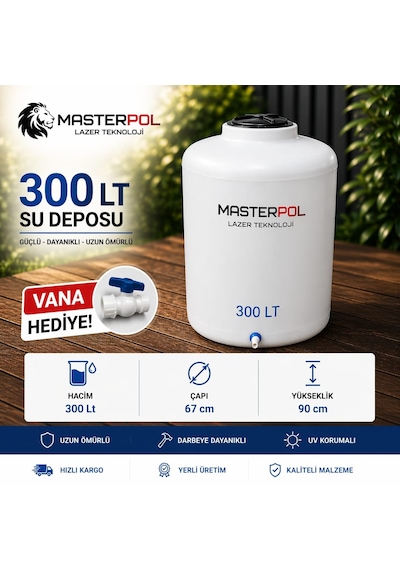 300 Lt Dikey Su Deposu Tankı Bidonu Karavan