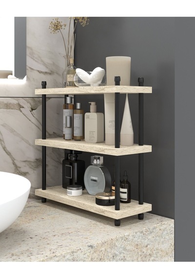 İnci Makyaj Ve Banyo Organizeri Çok Amaçlı , 40 Cm Traverten