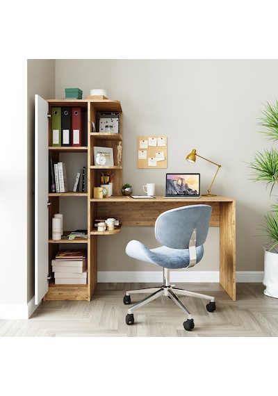 Roma Raflı Çalışma Masası , Çalışma Ofis Masası Sol Dolaplı Roma Raflı Çalışma Masası , Çalışma Ofis Masası Sol Dolaplı