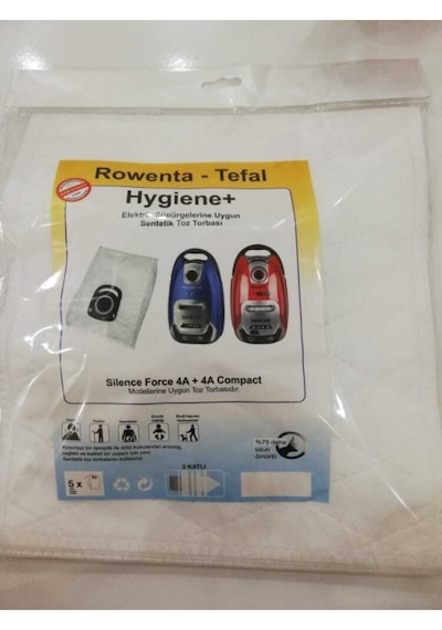 Tefal Hygiene Elektrikli Süpürgelerine Uyumlu Sentetik Toz Torbası 5 Adet