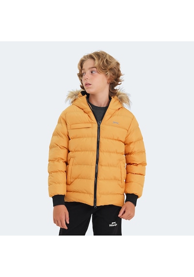 Slazenger CALISTO Çocuk Kapüşonlu Şişme Sarı Mont & Kaban