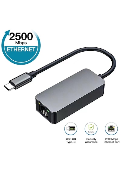 Mt74 Type-c Gen 1 To 2500mbps Rj45 Ethernet Adaptör Mac Windows U