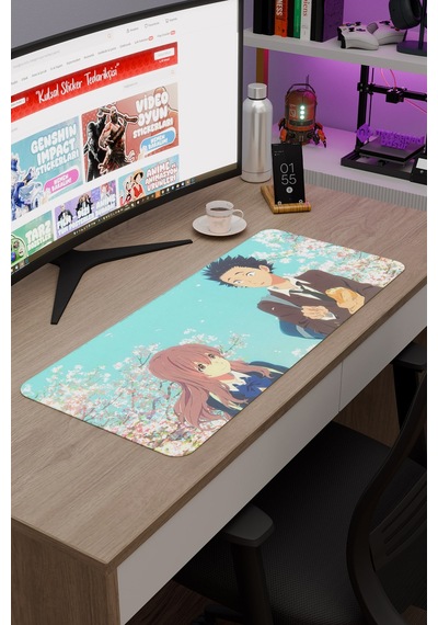 Koe No Katachi Kaymaz Dikişli Kauçuk Oyuncu Mousepad V5 - 70x30 Xl Gaming Mouse Pad Fare Altlığı