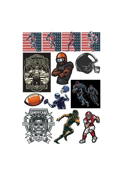 Amerikan Futbolu Sticker Set 15 Parça Telefon, Tablet, Defter, Laptop Sticker