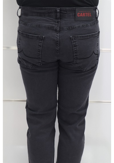 Denim Cartel Dmctekstil Erkek Füme Normal Bel Dar Kalıplı Boru Paça Jean Pantolon Füme