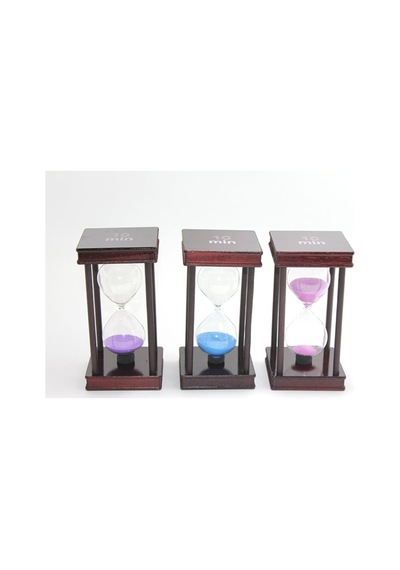 3 Adet Ahşap Kumsaati 10 Dakika Zamanlayıcı, Sand Timer, Masaüstü Dekoratif Saat Ahşap Tasarım 16x8 Cm Altın