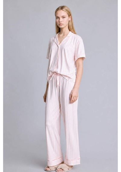 Defacto Regular Fıt Kısa Kollu 2li Softshell Pembe Pijama Takımı I3483ax26aupn436 Pembe-pn436