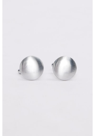 Erkek Oval Gümüş Rengi Kol Düğmesi-46680