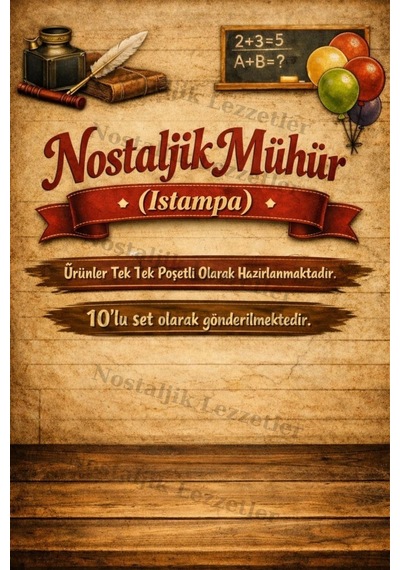 Karne Hediyesi 10 Set Nostaljik Mühür Istampa Ve Tebrik Kartı