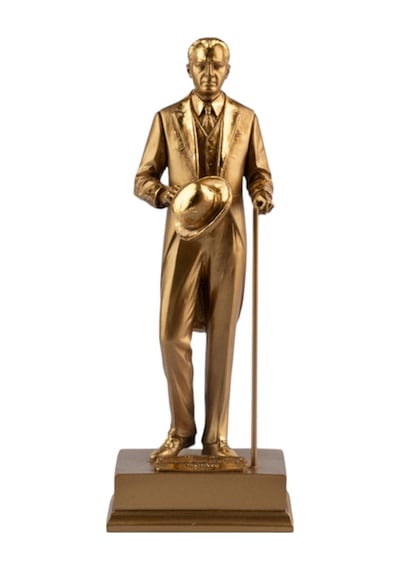 Baston Ve Şapkalı Mustafa Kemal Atatürk Dekoratif Büst Biblo - Gold