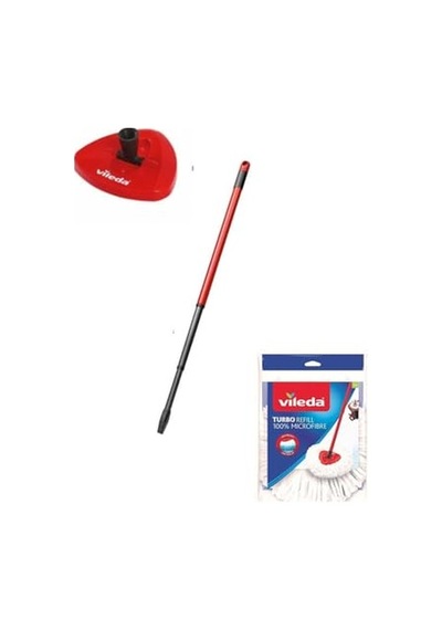 Vileda Turbo Sap + Turbo Classic Üçgen Başlık + Mikrofiber Yedek Paspas
