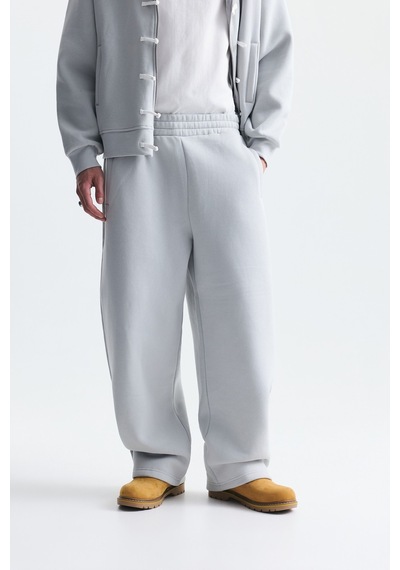 Süslü Düğme Sweatshirt Ve Barrel Fit Eşofman Takım Taş Rengi