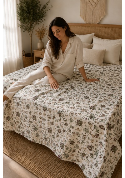 Cotton Collection Tek Kişilik Pike Flower Garden 160x230 Çok Renkli